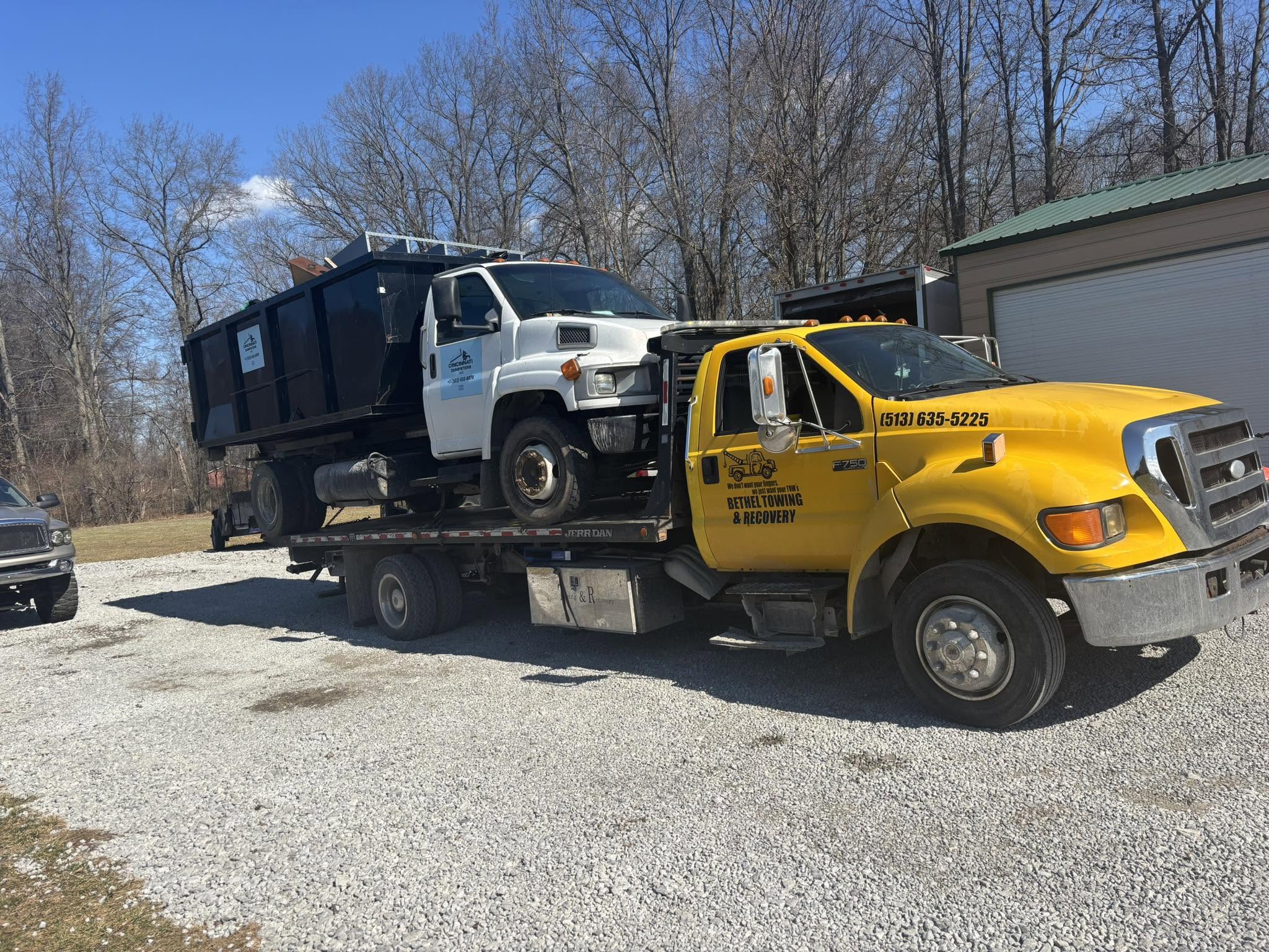 Heavy Dump Truck on Flatbed
